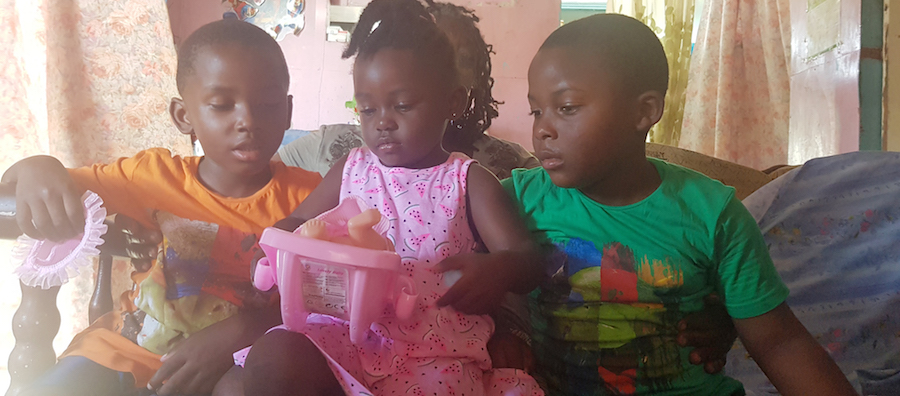 Three-year-old Jelissa Eastmond (centre) and her brothers Jaylen and Jayden.