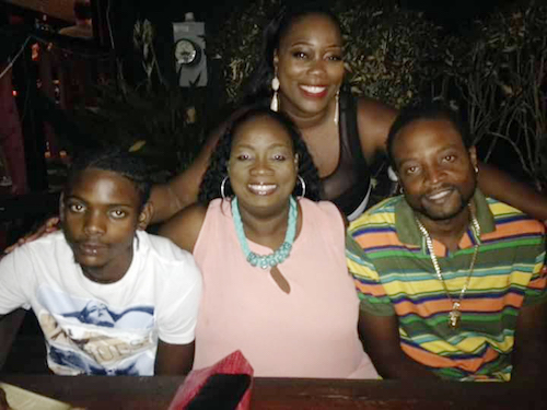 From left, Tareid Rock, Kashiann Rock, Sandy Rock and Jason Rock in happier times.