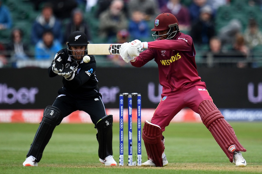 Shai Hope cuts for four during his century today.