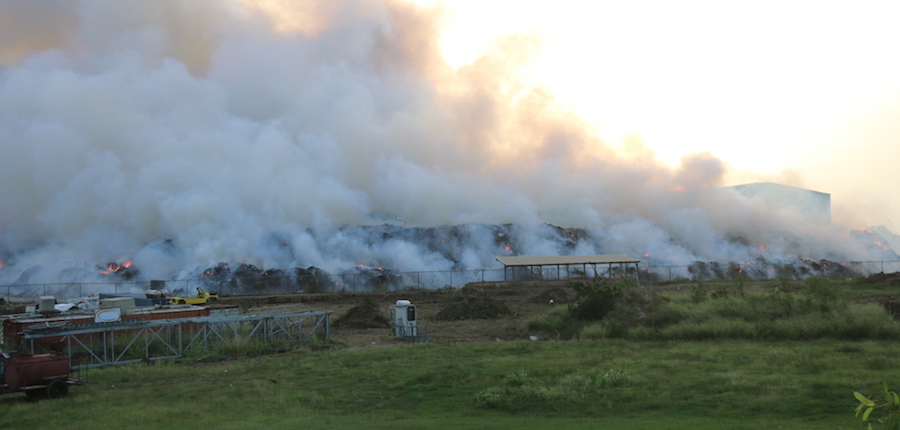 Fire broke out at the Sustainable Barbados Recycling Centre this afternoon.