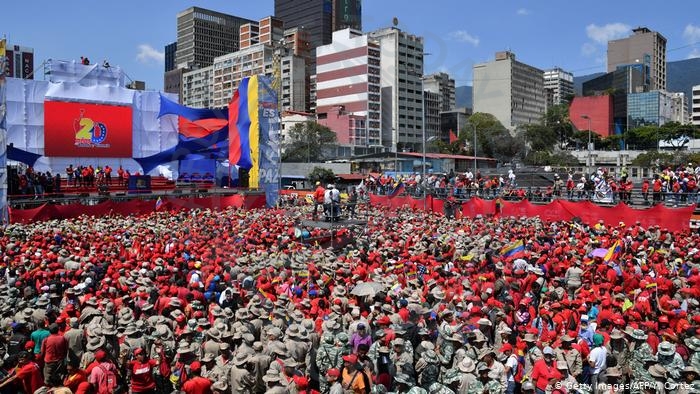 Image result for Crowds gather in Venezuela’s capital for rival protests"