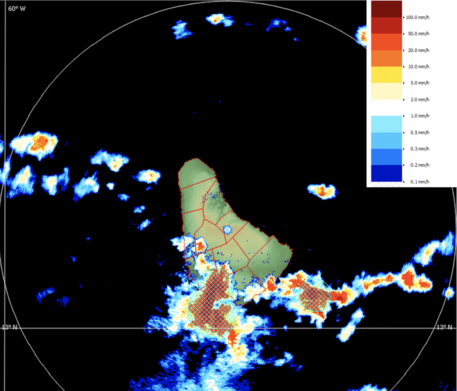 Flash-Flood Watch in Effect for Barbados: Moderate to Heavy Showers Expected, Rainfall Accumulations of 1-2 Inches Possible