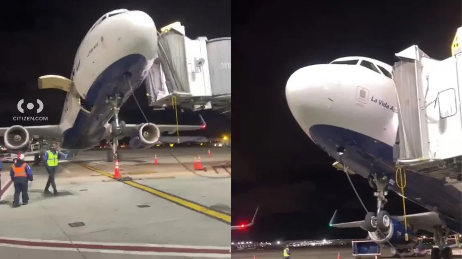 JetBlue Plane Tilted Backwards After Landing at JFK Airport Due to Shift in Weight: No Injuries Reported