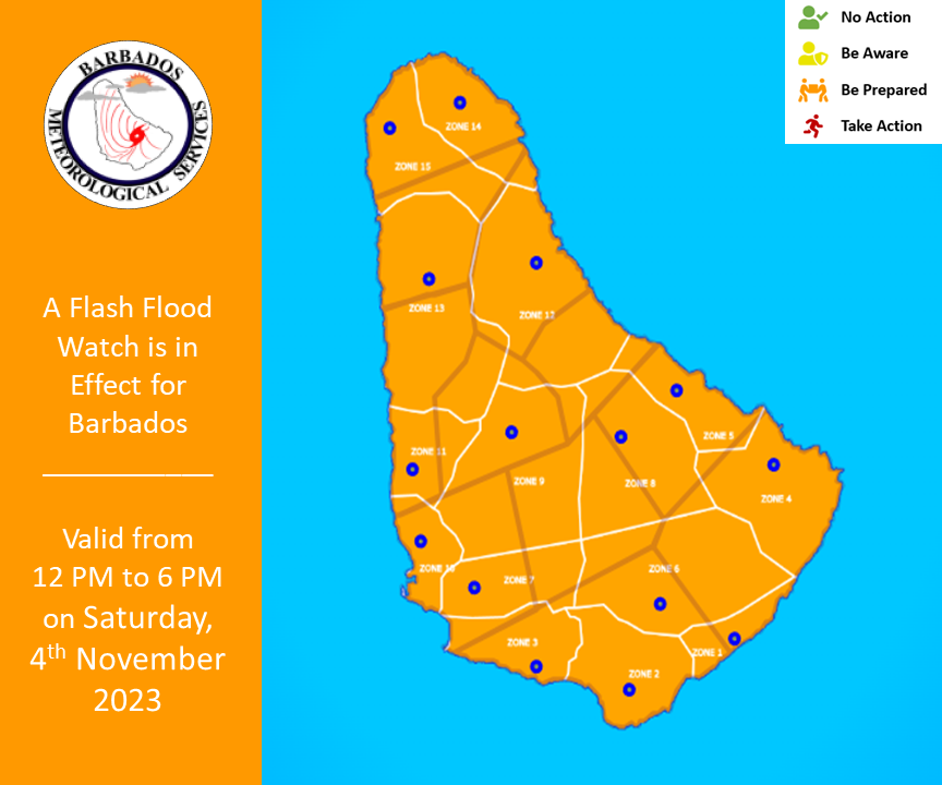 Flash Flood Watch Issued for Barbados: Possible Moderate to Significant Impact