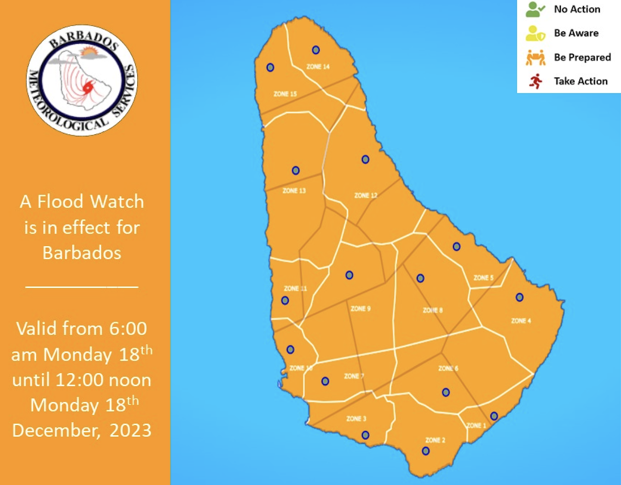 Barbados Meteorological Services Extends Flood Watch: Latest Updates and Precautions to Be Taken