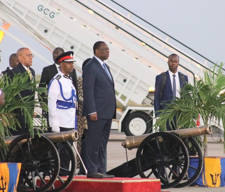 President of Senegal arrives in Barbados