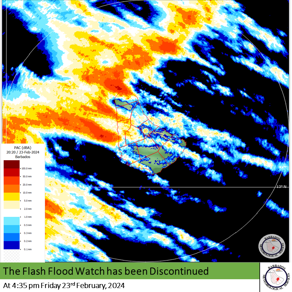 Barbados Meteorological Services Ends Flash Flood Watch for North, West, and Northwestern Districts