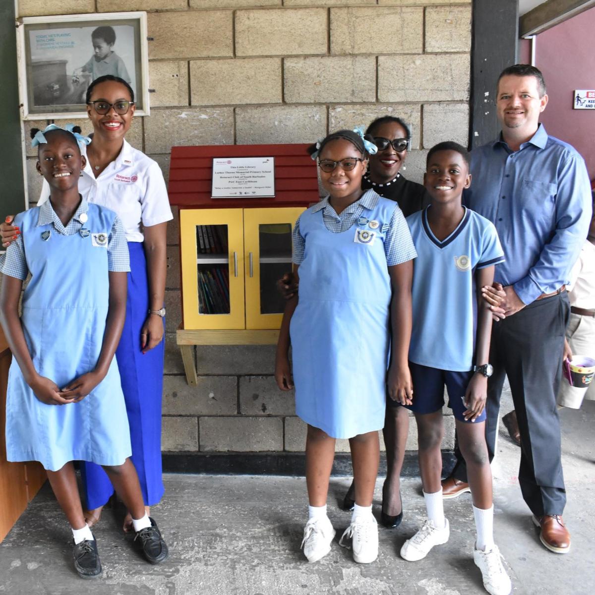 Fostering a Love for Reading: Rotaract Club of South Barbados Donates Little Book Library to Luther Thorne Primary School