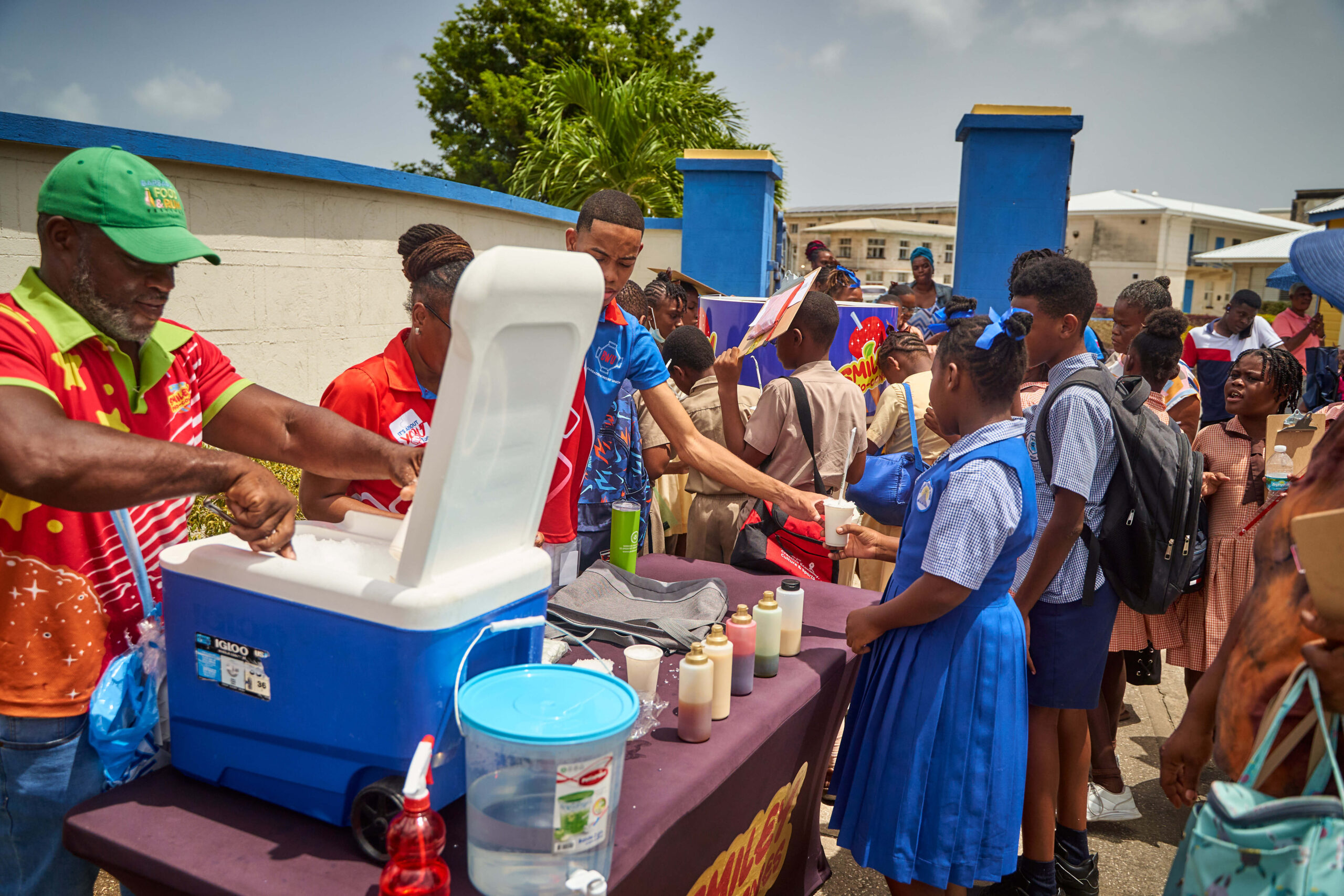 Barbados Workers' Union Provides Free Sno Cones to Students Sitting Common Entrance Exams at Combermere School