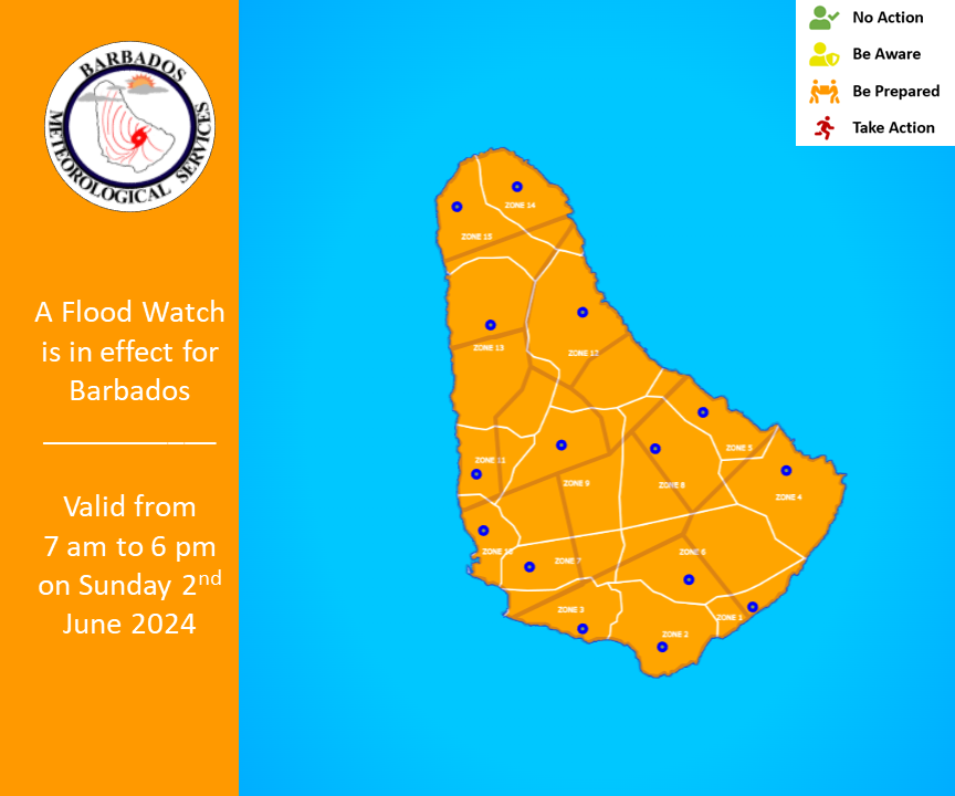 Barbados Flash Flood Watch: Updates and Precautions Issued by Barbados Meteorological Services