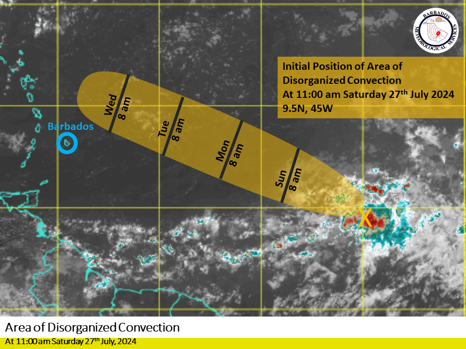 Barbados Meteorological Services Monitoring Area of Disorganized Convection for Potential Impacts: Update and Preparedness Guidelines