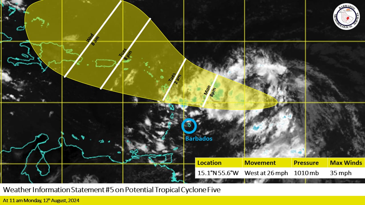 Flash Flood Warning Issued for Western Barbados Due to Tropical Cyclone 5 Weather Conditions