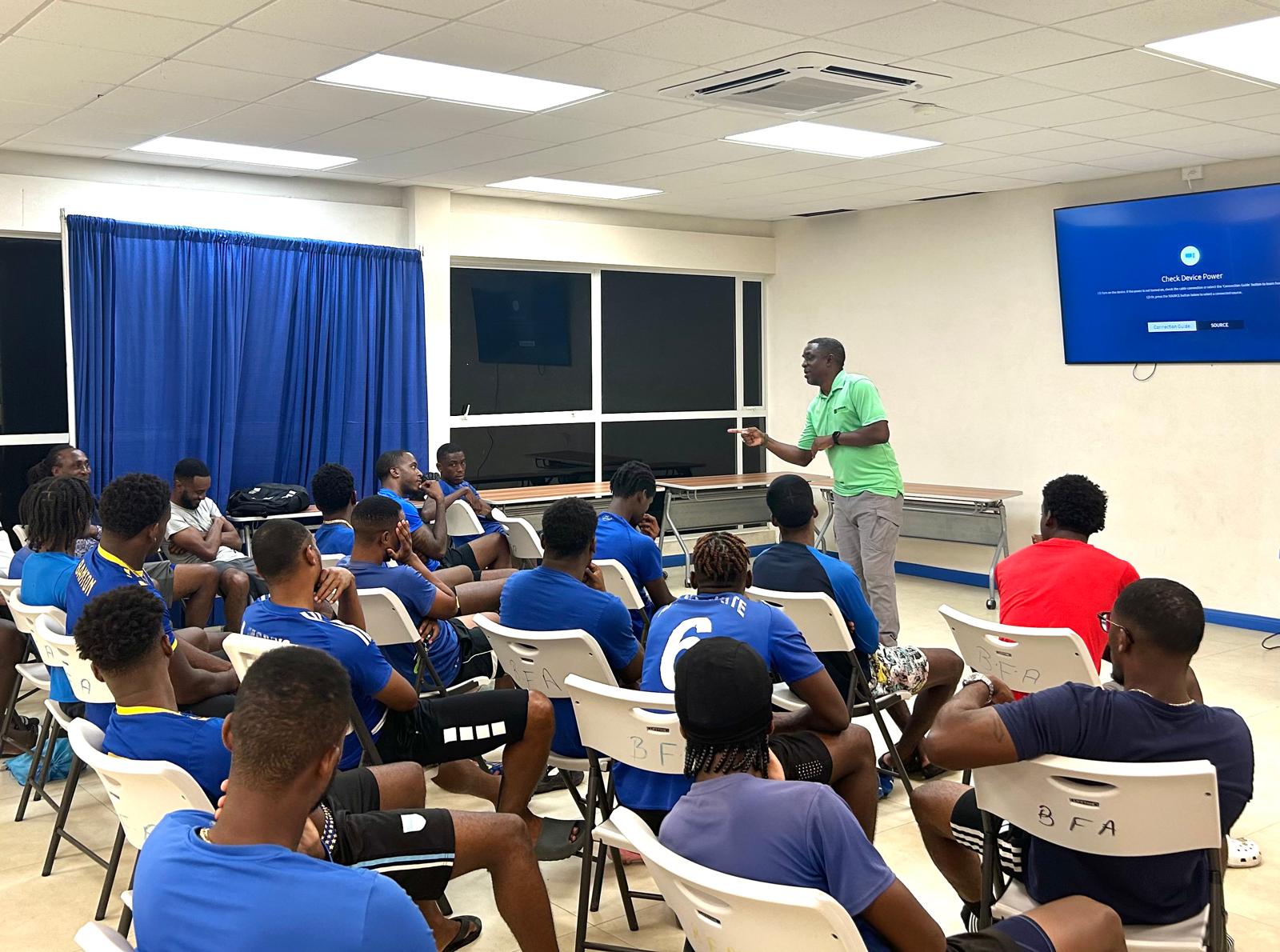 Barbados Football Association hosts Anti-Doping Presentation for National Tridents & Management Team