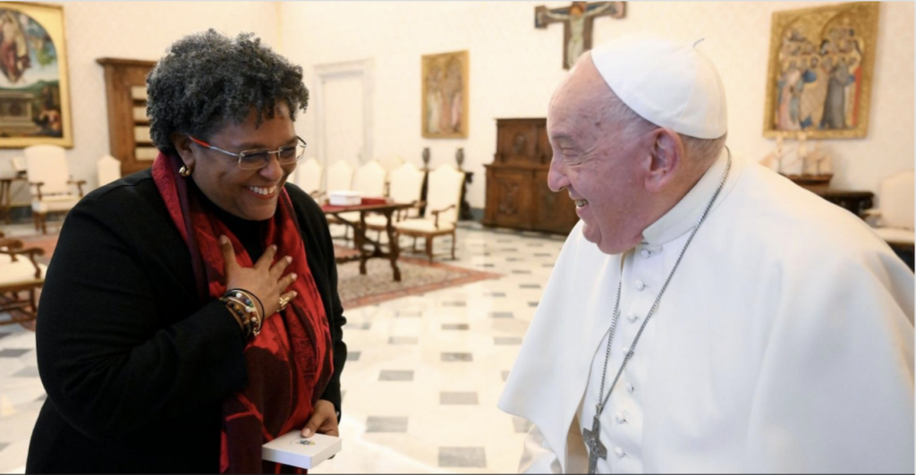 Pope Francis meets Prime Minister Mia Mottley