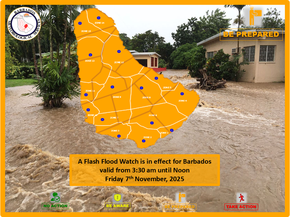 Flash-Flood Watch issued for Barbados