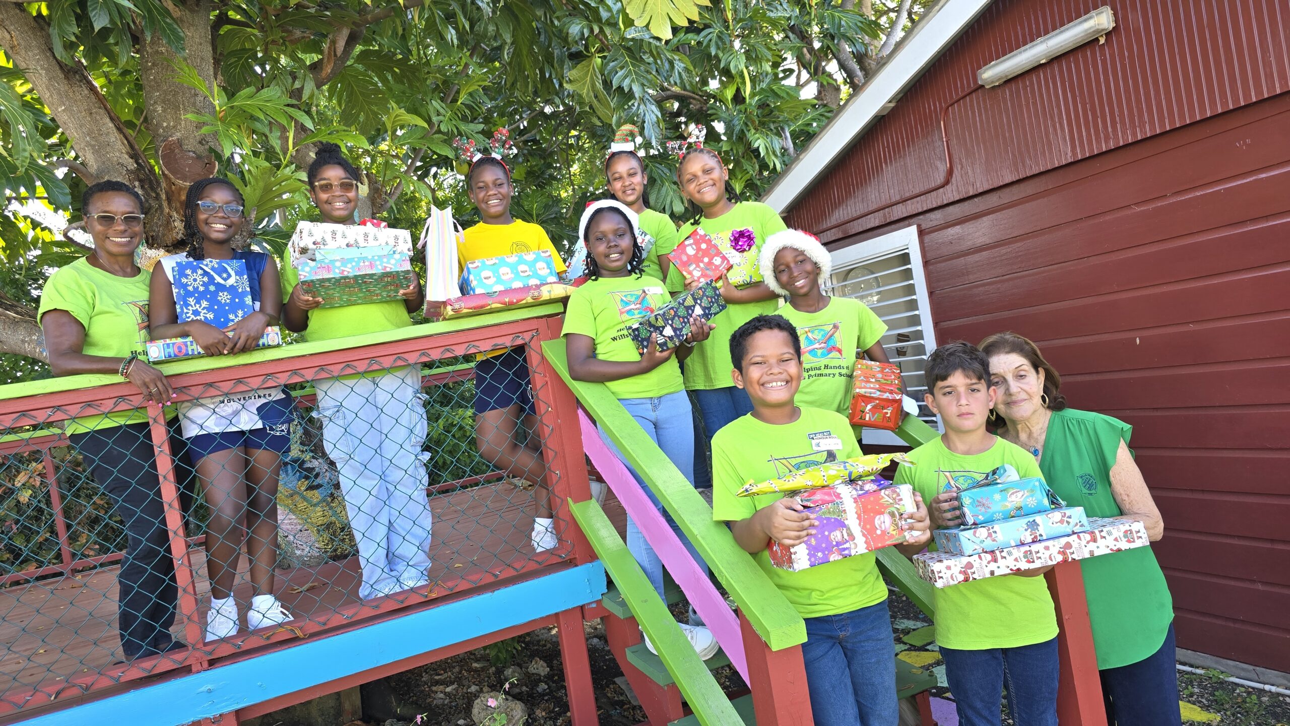 Wills Primary pupils share Xmas spirit with gifts, songs