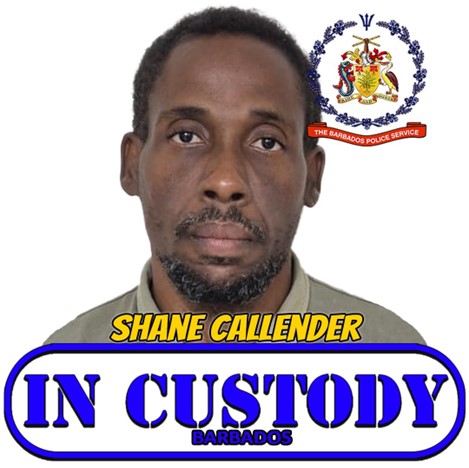 Shane Callender in police custody