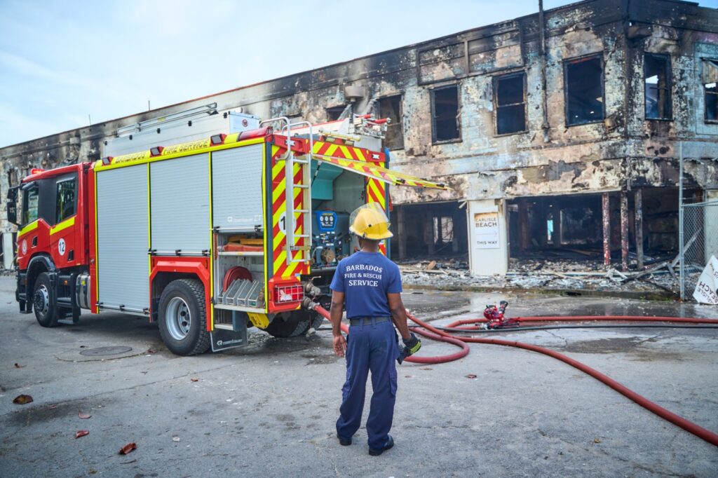 Firefighters tackle late-night blaze at old Massy building in Pierhead