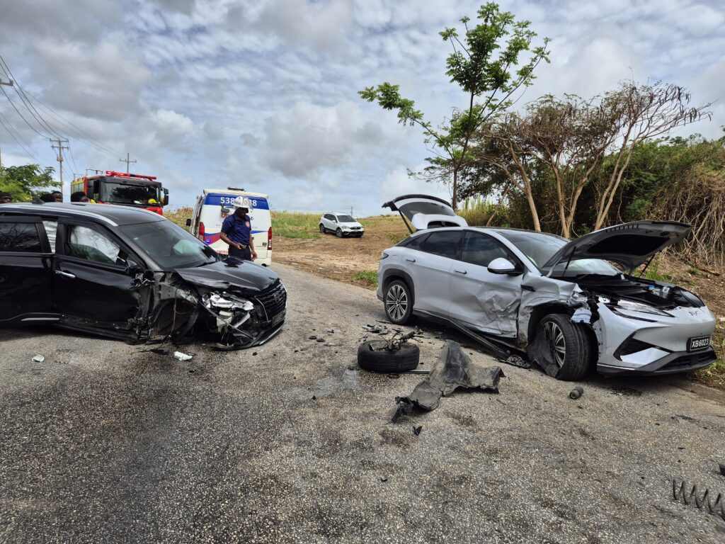 Two injured in collision involving electric, hybrid vehicles