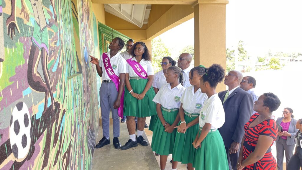 St George Secondary students leave mark on Drax Hall with community mural