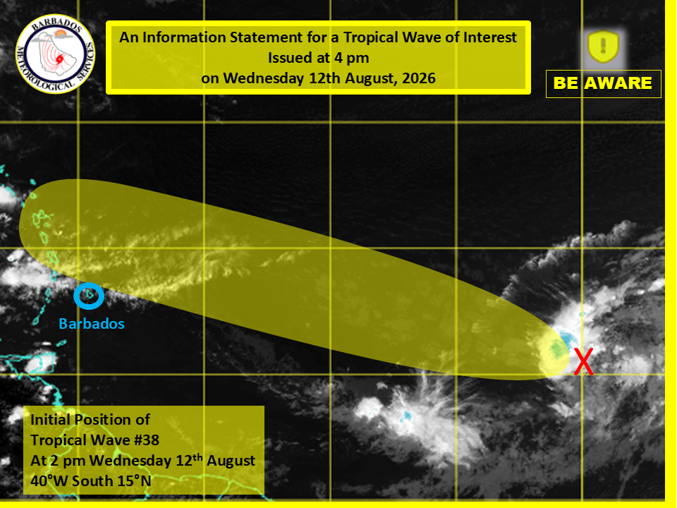 BMS monitors tropical wave east of Barbados