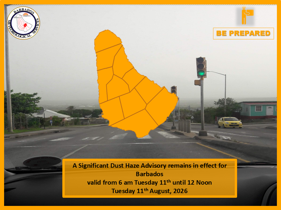 Dust haze persists over Barbados, BMS extends advisory