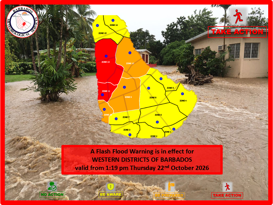 Flash-flood warning issued for western Barbados